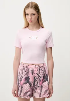adidas Originals tricou Cut Out Rib Tee culoarea roz, KE3737 imagine