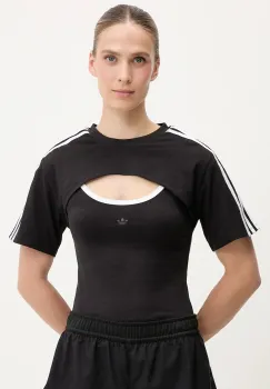 adidas Originals tricou Cut-Out Tee culoarea negru, JD0042 imagine