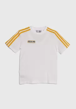 adidas Originals tricou de bumbac pentru copii culoarea alb, cu imprimeu imagine