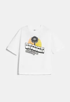 adidas Originals tricou de bumbac pentru copii culoarea alb, cu imprimeu, JD0371 imagine