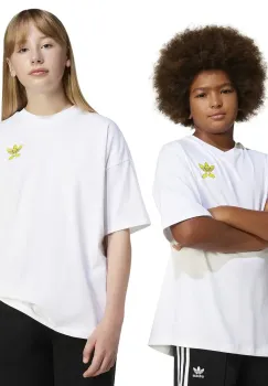 adidas Originals tricou de bumbac pentru copii culoarea alb, cu imprimeu, JD0411 imagine