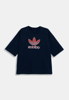 adidas Originals tricou de bumbac pentru copii culoarea albastru marin, cu imprimeu, JC9117 imagine