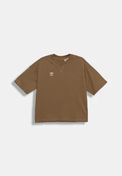 adidas Originals tricou de bumbac pentru copii culoarea bej, uni, JX2760 imagine