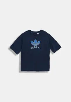 adidas Originals tricou de bumbac pentru copii culoarea bleumarin, cu imprimeu, JV8558 imagine