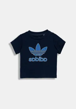 adidas Originals tricou de bumbac pentru copii culoarea bleumarin, cu imprimeu, JX9003 imagine