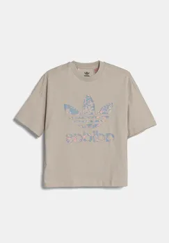 adidas Originals tricou de bumbac pentru copii culoarea gri, cu imprimeu, JJ0277 imagine