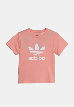 adidas Originals tricou de bumbac pentru copii culoarea portocaliu, cu imprimeu, JC9188 imagine