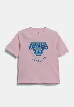 adidas Originals tricou de bumbac pentru copii culoarea roz, cu imprimeu, JC5862 imagine