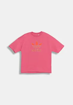 adidas Originals tricou de bumbac pentru copii culoarea roz, cu imprimeu, JY1140 imagine