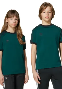 adidas Originals tricou de bumbac pentru copii culoarea verde, cu imprimeu, JV8581 imagine
