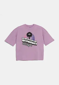 adidas Originals tricou de bumbac pentru copii culoarea violet, cu imprimeu, JD0372 imagine