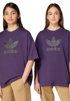 adidas Originals tricou de bumbac pentru copii culoarea violet, cu imprimeu, JY6421 imagine