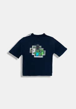 adidas Originals tricou de bumbac pentru copii MINECRAFT culoarea bleumarin, cu imprimeu, KD9831 imagine