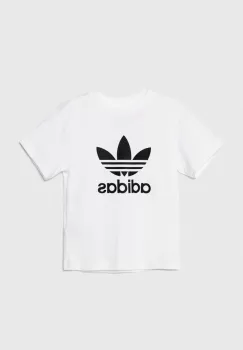 adidas Originals tricou de bumbac pentru copii TREFOIL TEE culoarea alb, cu imprimeu, JE0516 imagine
