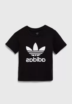 adidas Originals tricou de bumbac pentru copii TREFOIL TEE culoarea negru, cu imprimeu, IY2385 imagine