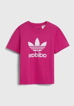 adidas Originals tricou de bumbac pentru copii TREFOIL TEE culoarea roz, IY7419 imagine
