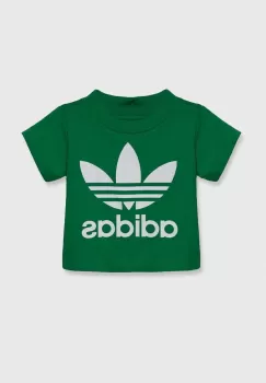 adidas Originals tricou de bumbac pentru copii TREFOIL TEE culoarea verde, cu imprimeu imagine