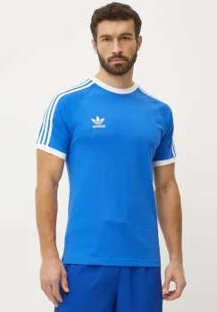 adidas Originals tricou din bumbac 3-Stripes barbati, culoarea violet, modelator, JD2880 imagine