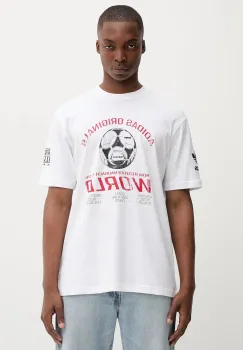 adidas Originals tricou din bumbac 90S Ftbl Tee culoarea alb, cu imprimeu, JX3065 imagine