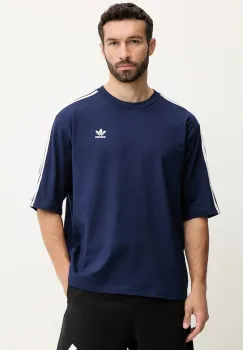 adidas Originals tricou din bumbac Adicolor culoarea bleumarin, cu imprimeu, JP1059 imagine