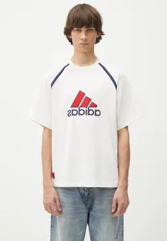 adidas Originals tricou din bumbac Badge Tee culoarea alb, cu imprimeu, IM7840 imagine