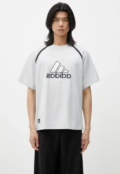 adidas Originals tricou din bumbac Badge Tee culoarea gri, cu imprimeu, IM7839 imagine