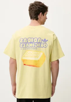 adidas Originals tricou din bumbac Butter culoarea galben, cu imprimeu, KY2932 imagine