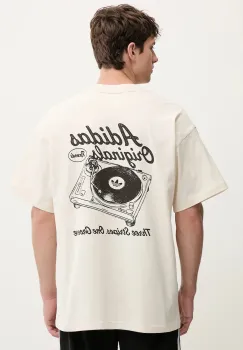 adidas Originals tricou din bumbac culoarea bej, cu imprimeu, KW7990 imagine