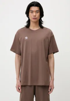 adidas Originals tricou din bumbac Ess Nc Oc Tee culoarea maro, uni, KE6581 imagine