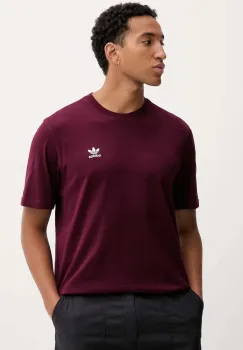 adidas Originals tricou din bumbac Essentials culoarea bordo, uni, HY2077 imagine