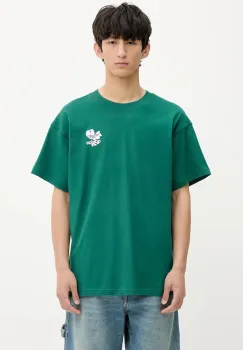 adidas Originals tricou din bumbac Florals Logo culoarea verde, cu imprimeu, KE6588 imagine