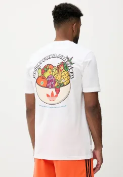 adidas Originals tricou din bumbac Graphic Lo Ss T culoarea alb, cu imprimeu, JW2975 imagine