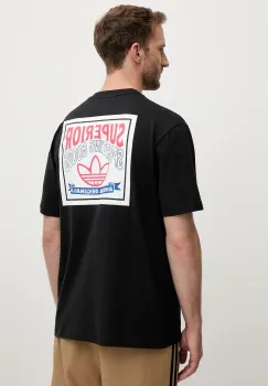 adidas Originals tricou din bumbac Graphic Lo Ss T culoarea negru, cu imprimeu, JW0161 imagine