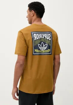 adidas Originals tricou din bumbac Graphic Lo Ss T culoarea verde, cu imprimeu, JW0160 imagine
