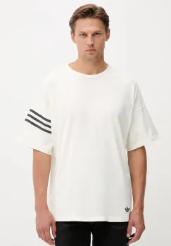 adidas Originals tricou din bumbac Neu C Tee culoarea bej, uni, HZ3698 imagine