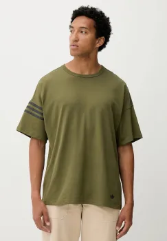 adidas Originals tricou din bumbac Neu C Tee culoarea verde, cu imprimeu, HZ3697 imagine
