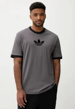 adidas Originals tricou din bumbac Oversize Tee culoarea gri, cu imprimeu, JX1511 imagine