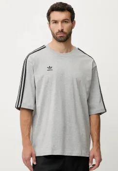 adidas Originals tricou din bumbac Oversize Tee culoarea gri, cu imprimeu, JY1395 imagine