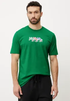 adidas Originals tricou din bumbac Q12 TS Roller barbati, culoarea verde, cu imprimeu, JP4493 imagine