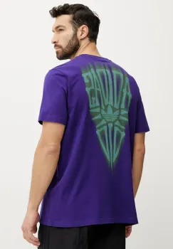 adidas Originals tricou din bumbac Skeleton Back Tee barbati, culoarea violet, cu imprimeu, JI5929 imagine