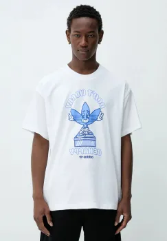 adidas Originals tricou din bumbac Smile Treffy Graphic culoarea alb, cu imprimeu, KT2971 imagine