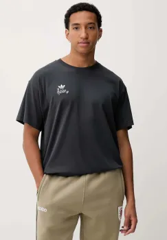 adidas Originals tricou din bumbac Supper Club Tee culoarea gri, cu imprimeu, HY2062 imagine