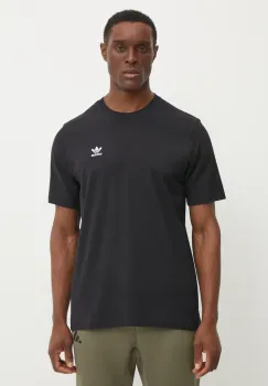 adidas Originals tricou din bumbac Trefoil barbati, culoarea negru, neted, JI8545 imagine