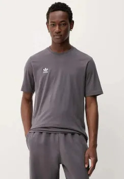 adidas Originals tricou din bumbac Trefoil culoarea maro, cu imprimeu, JV5936 imagine