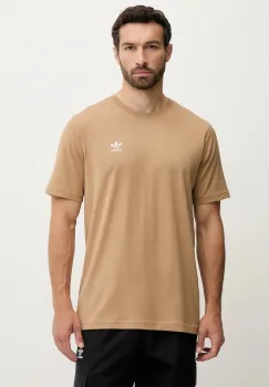 adidas Originals tricou din bumbac Trefoil Essential culoarea maro, cu imprimeu, JX2824 imagine