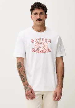 adidas Originals tricou din bumbac Varsity culoarea alb, cu imprimeu, JX8174 imagine