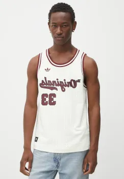 adidas Originals tricou fara maneci OG Jersey culoarea bej, JM9953 imagine