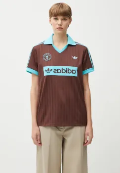 adidas Originals tricou Football Tee culoarea maro, JY3542 imagine