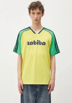 adidas Originals tricou Jersey culoarea galben, cu imprimeu, JD0813 imagine