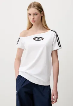 adidas Originals tricou Offshoulder Tee culoarea alb, KC8795 imagine